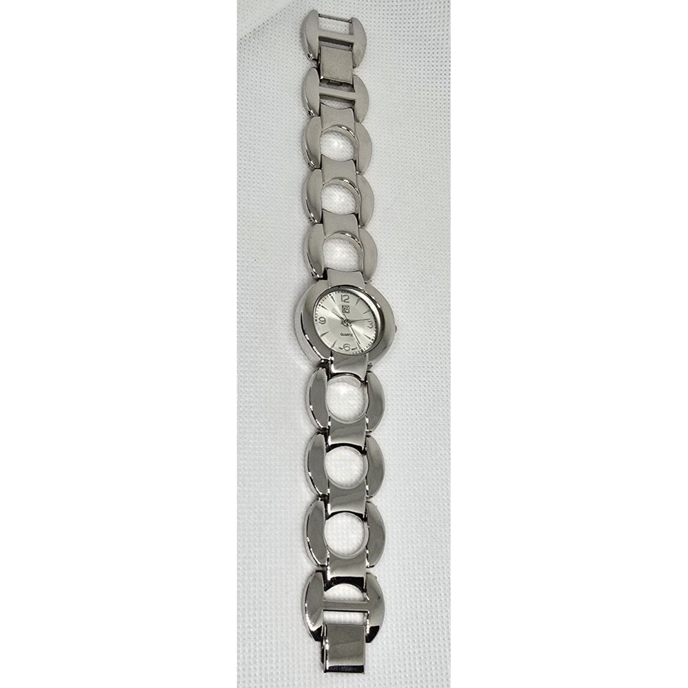 Women's NY&C Elegant Round Silver Tone Dial Case Link Bracelet Band Watch 13 - Picture 6 of 9